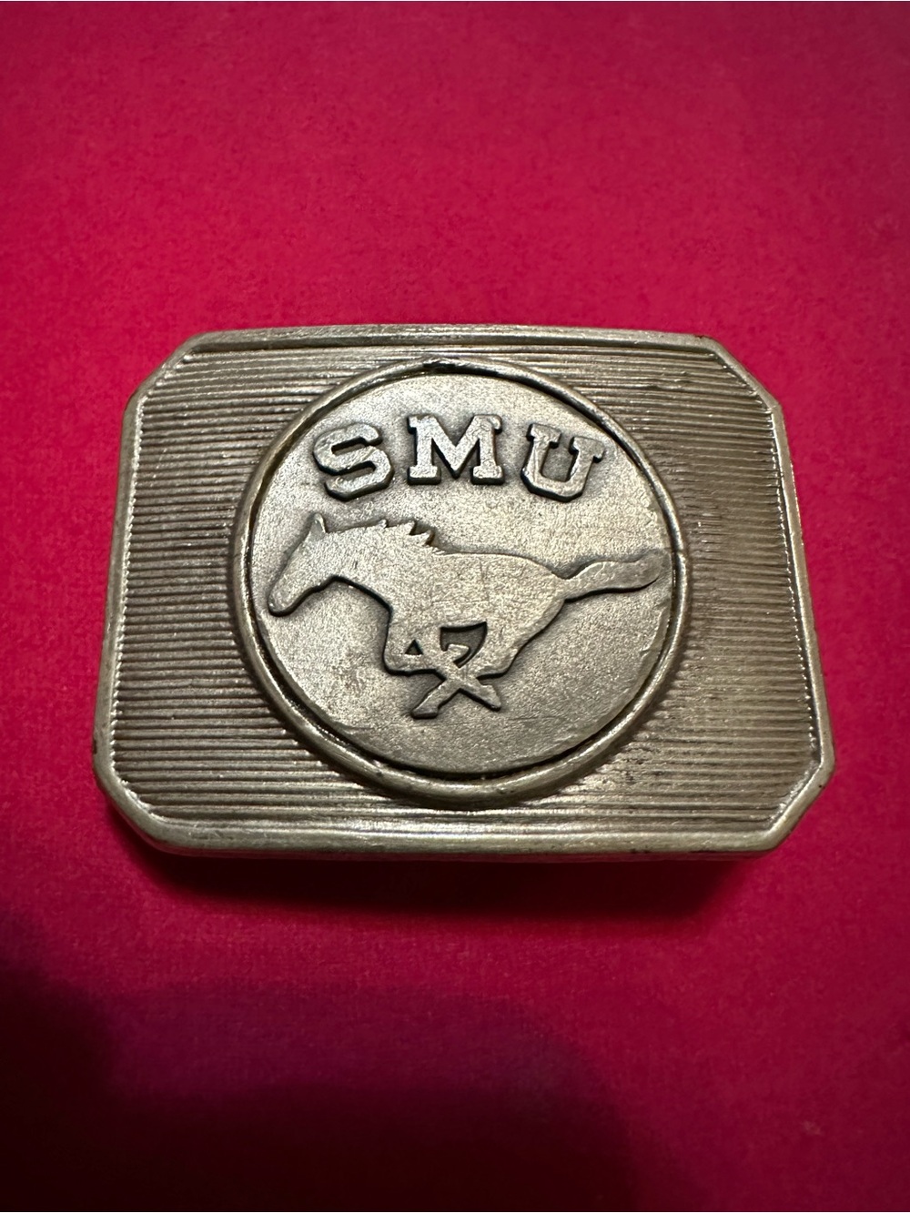 Silver Buckle UNISEX  Accessory SMU  SOUTHERN METHODiST UNIVERSITY Collectable